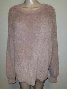 And Now This Brand.Cozy Fuzzy Crewneck Sweater - Dusty Rose.  Size 2X
